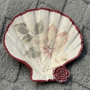 DIY Decorative Shell with Floral Design and Rose Accent